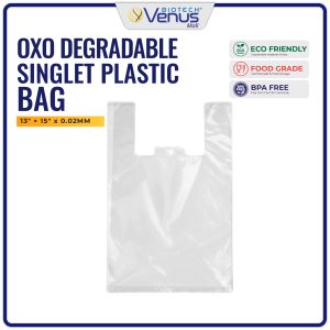 Oxo Degradable Plain HDPE Singlet Bag Plastik 100s